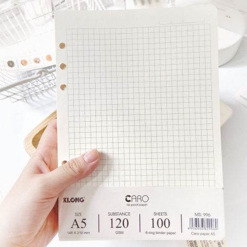  Ruột Sổ còng A5 caro/chấm Klong996 sản phẩm chính hãng 