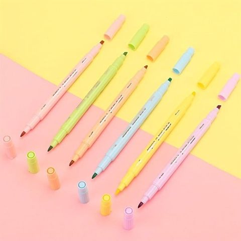  Vỉ bút nhớ 2 đầu 6 màu Baoke BKMP4907-BKMP4908 sản phẩm chính hãng 