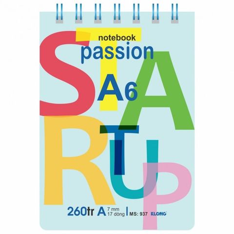  Vở Sổ lò xo A6 260 trang Klong937 (80Q/ thùng) sản phẩm chính hãng (Giao màu ngẫu nhiên ạ) 
