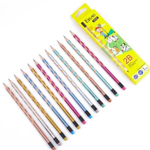  Chì gỗ 2B định vị 3 cạnh Eras E609 sản phẩm chính hãng(Giao màu ngẫu nhiên) 