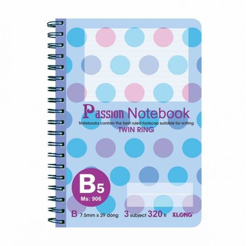  Vở Sổ lò xo B5 kép 320 trang Klong906 (20Q/ thùng) sản phẩm chính hãng (Giao ngẫu nhiên màu) 