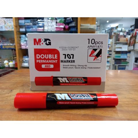  Bút dạ dầu 2 đầu M&G APMY187sản phẩm chính hãng - Xanh/Đen/Đỏ (Chiếc) 