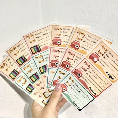  Tập Nhãn vở Campus các loại 12/15/18 chiếc/tập  sản phẩm chính hãng 
