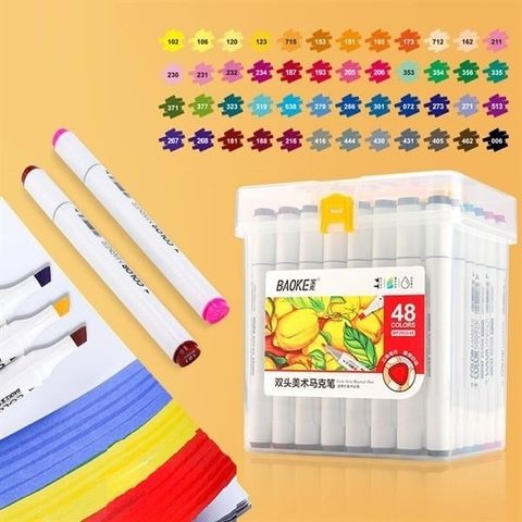  Hộp Bút Dạ màu Marker 2 đầu ngòi 1mm và 6mm Baoke MP2933 - 12/24/36/48/60 màu sản phẩm chính hãng 