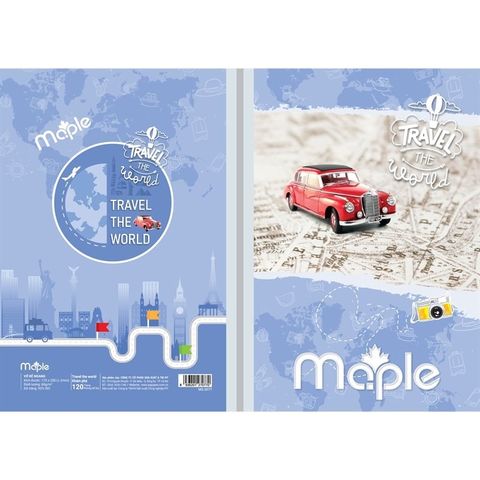  Vở kẻ ngang Maple ĐL60gsm - Travel the world - 120 trang  sản phẩm chính hãng (Giao màu ngẫu nhiên ạ) 