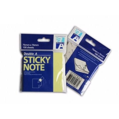  Giấy nhớ vàng Sticky note Double A 76x51mm/76x76mm (100 tờ/tệp) sản phẩm chính hãng 