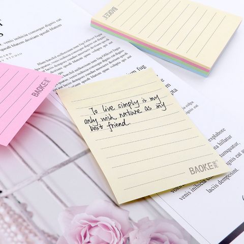  Giấy nhớ note 4 màu có kẻ dòng Baoke TZ6000 3x3/3x4/3x5/4x6 inch 100 tờ/tệp sản phẩm chính hãng 