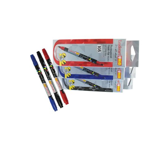  Bút dạ kính 2 đầu Leaderart 108 Sản phẩm chính hãng Xanh/Đen/ Đỏ (Chiếc) 