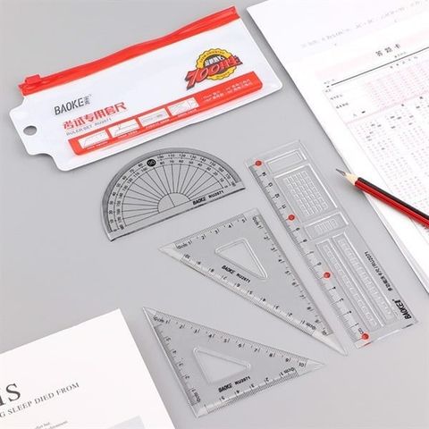  Bộ thước kẻ eke 4 chi tiết Baoke RU2070 và RU207sản phẩm chính hãng 