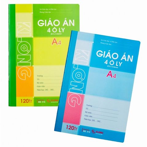  Vở Sổ giáo án A4 200 trang ô ly Klong 314 (50) sản phẩm chính hãng (Giao màu ngẫu nhiên ạ) 