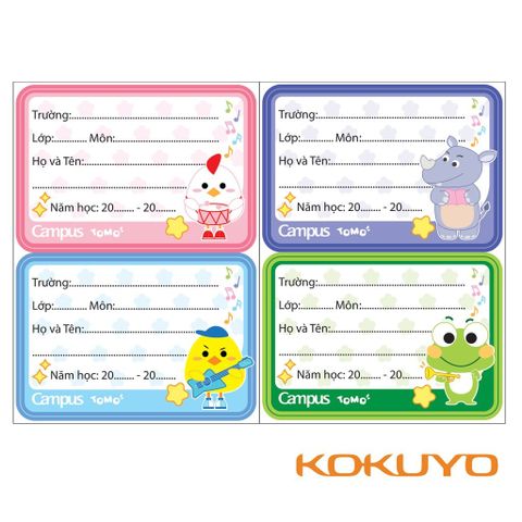  Tập Nhãn vở Campus các loại 12/15/18 chiếc/tập  sản phẩm chính hãng 