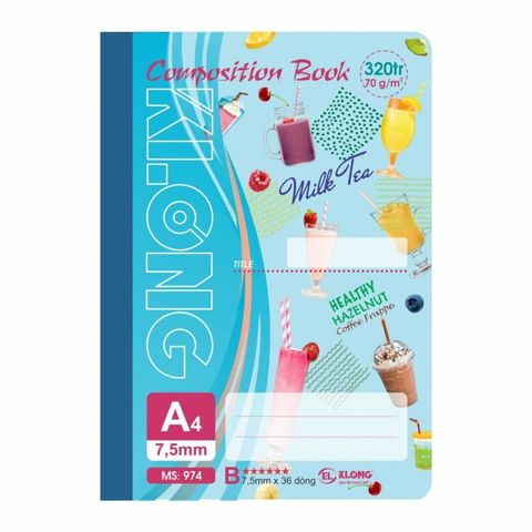  Vở Sổ may A4 kẻ lề 320 trang ĐL 70 Klong974 (30Q/ thùng) sản phẩm chính hãng (Giao màu ngẫu nhiên ạ) 
