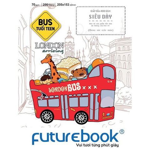 Vở ô ly ĐL70gsm Bus tuổi teen FutureBook 200 trang sản phẩm chính hãng(Giao bìa màu ngẫu nhiên ạ) 