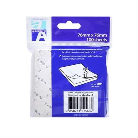  Giấy nhớ vàng Sticky note Double A 76x51mm/76x76mm (100 tờ/tệp) sản phẩm chính hãng 