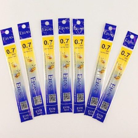  Ruột bút ký Gel 0.7mm Eras E170 Xanh/Đen sản phẩm chính hãng 