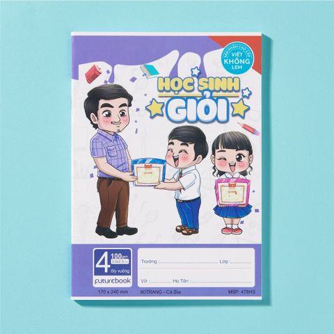  Vở ô ly ĐL100gsm Học Sinh Giỏi FutureBook 80 trang sản phẩm chính hãng (Giao bìa màu ngẫu nhiên ạ) 