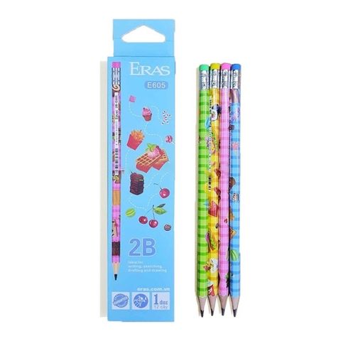  Chì gỗ sơn màu 2B Eras E605 sản phẩm chính hãng(Mua lẻ Giao màu ngẫu nhiên ạ) 
