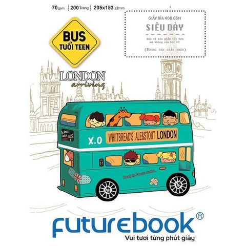  Vở ô ly ĐL70gsm Bus tuổi teen FutureBook 200 trang sản phẩm chính hãng(Giao bìa màu ngẫu nhiên ạ) 