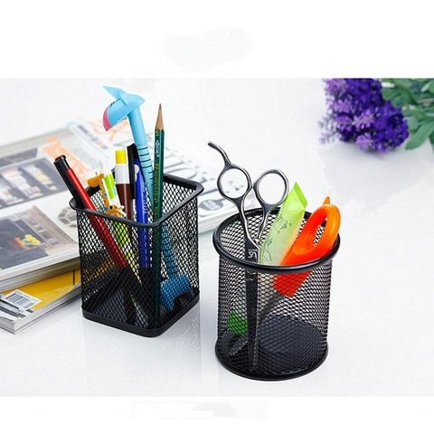  Khay đựng bút lưới đen sắt vuông ABT9840 sản phẩm chính hãng Tròn and Vuông 