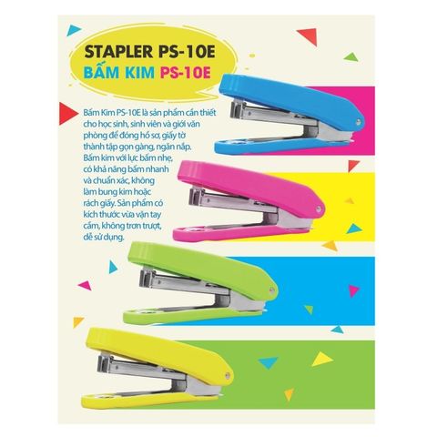  Dập ghim không kèm ghim PS-10E Plus 30-086AS sản phẩm chính hãng (Giao màu ngẫu nhiên ạ) 