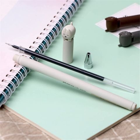  Bút bi nước nét mảnh 0.38 mực đen mèo cute, Bút hình mèo chất lượng cao (Giao màu ngẫu nhiên ạ) 