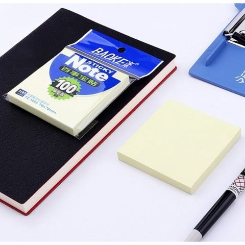  Giấy nhớ vàng Sticky note Baoke TZ100 2x3/3x3/3x4/3x5 inch 100 tờ/tệp  sản phẩm chính hãng 