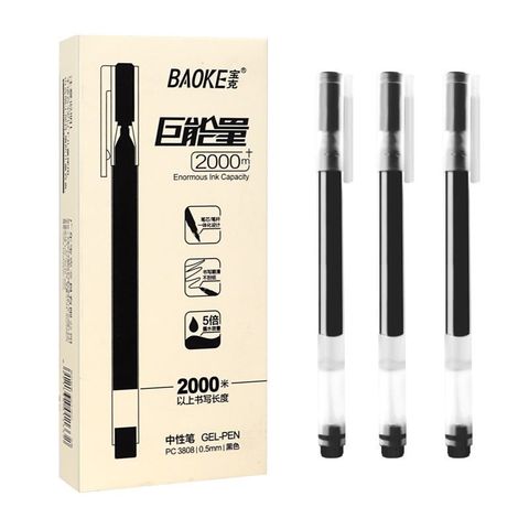  Bút gel cao cấp ngòi 0.5mm Baoke màu đen, xanh biển, đỏ siêu nhiều mực lên đến 2000m sản phẩm chính hãng 