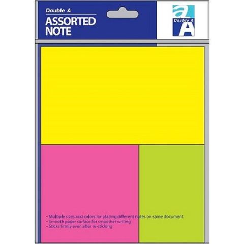  Giấy nhớ 3 size màu sáng Double A sản phẩm chính hãng (50 tờ/tập) 