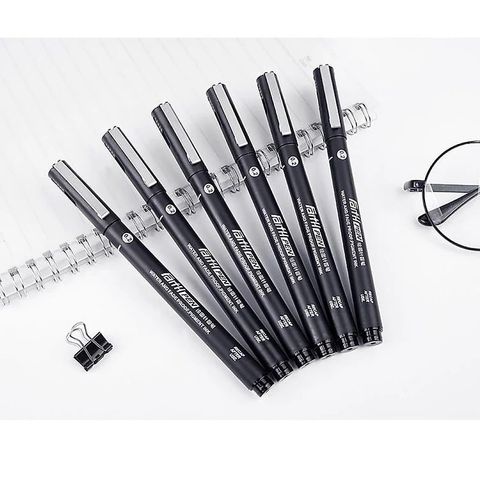  Bút lông kim đi nét vẽ kỹ thuật mực đen Baoke 0.1/0.2//0.3/0.4/0.5/0.7/0.8mm Hàng chính hãng 