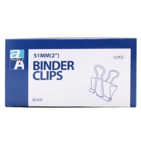  Kẹp Bướm/Kẹp Giấy màu đen Double A các cỡ 19/25/32/41mm Hộp gồm 12 kẹp, có bán sỉ lô gồm 12 Hộp 