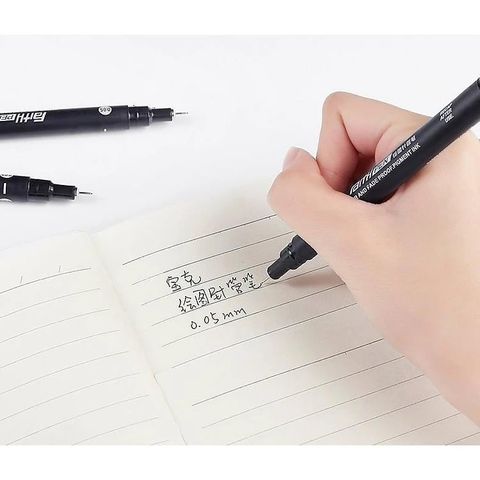  Bút lông kim đi nét vẽ kỹ thuật mực đen Baoke 0.1/0.2//0.3/0.4/0.5/0.7/0.8mm Hàng chính hãng 