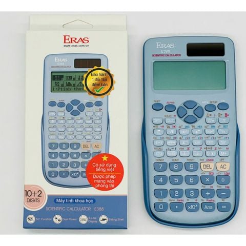  Máy tính khoa học Eras E388 có tiếng Việt (Hàng Chính Hãng) Đen 