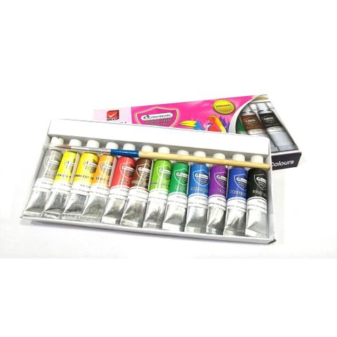  Hộp Màu nước dạng tuýp MasterArt TEMPERA 5ml - 12 màu sản phẩm chính hãng (Hộp) 