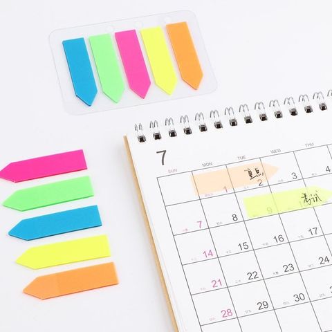  Giấy nhớ note phân trang nhựa mũi tên Baoke, 45mm x 12mm, 5 màu,100 tờ/tập, TZ5007 sản phẩm chính hãng 