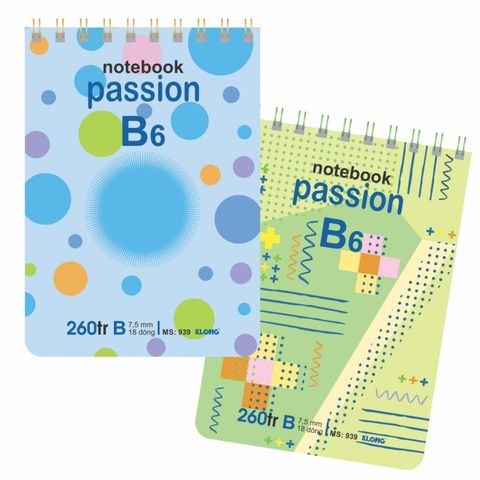  Vở Sổ lò xo B6 260 trang Klong939 (60Q/ thùng) sản phẩm chính hãng 