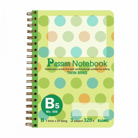  Vở Sổ lò xo B5 kép 320 trang Klong906 (20Q/ thùng) sản phẩm chính hãng (Giao ngẫu nhiên màu) 