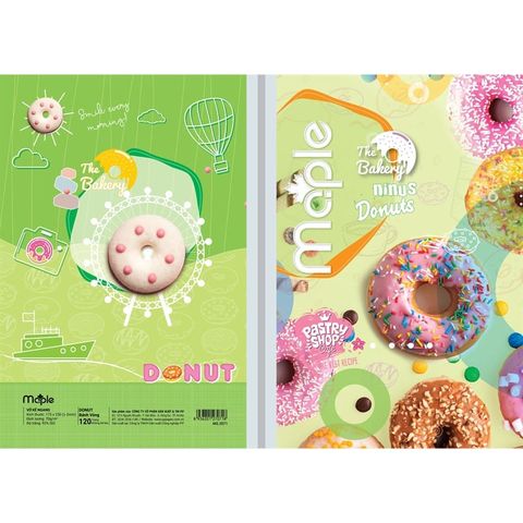  ChiếcVở kẻ ngang Maple ĐL70gsm - Donut - 80 trang  sản phẩm chính hãng (Giao màu ngẫu nhiên ạ) 