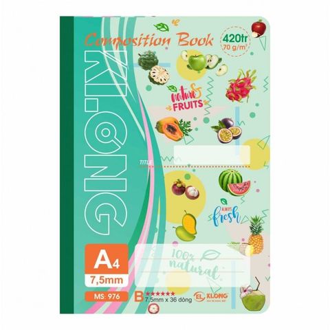  Sổ may A4 kẻ lề 420 trang ĐL 70 Klong976 sản phẩm chính hãng (Giao màu ngẫu nhiên ạ) 