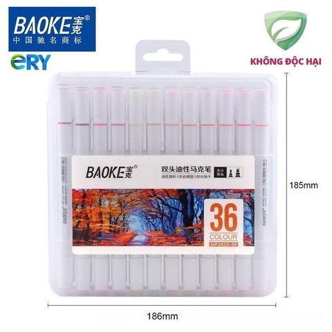  Hộp Bút Dạ màu Marker 2 đầu ngòi 1-4mm - Baoke MP2923 - 18/24/48 màu sản phẩm chính hãng 