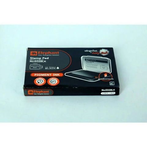  Khay mực đóng dấu nhỏ thương hiệu Elephant E02 sản phẩm chính hãng  - Xanh/Đen/Đỏ (Khay) 