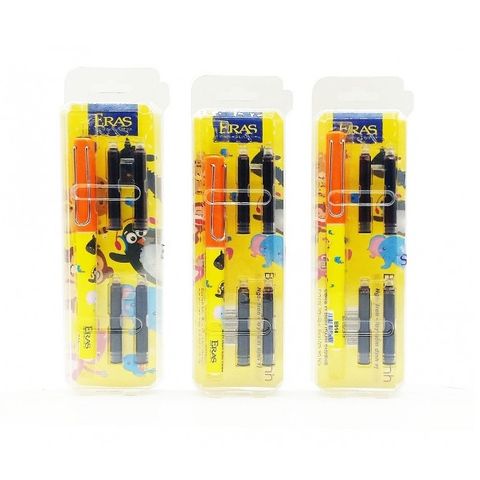  Vỉ Bút máy kim tinh tập viết kèm 4 ống mực Eras E014 sản phẩm chính hãng 