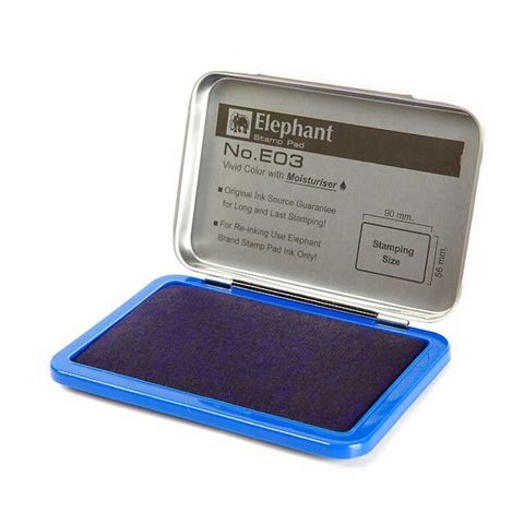  Khay mực đóng dấu nhỏ thương hiệu Elephant E02 sản phẩm chính hãng  - Xanh/Đen/Đỏ (Khay) 