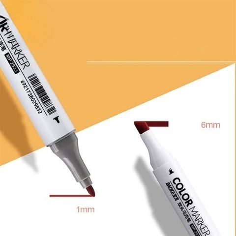  Hộp Bút Dạ màu Marker 2 đầu ngòi 1mm và 6mm Baoke MP2933 - 12/24/36/48/60 màu sản phẩm chính hãng 
