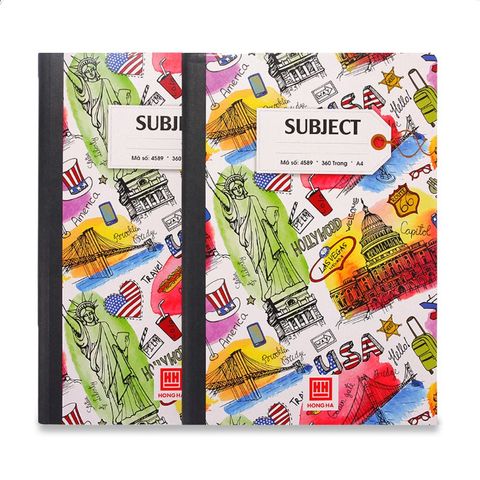  Sổ may gáy (kẻ Ngang) bìa bồi A4 Hồng Hà Subject- 200=>360 trang sản phẩm chính hãng(Giao màu ngẫu nhiên) 