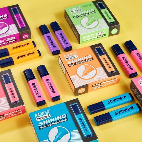  Bút nhớ dòng Shining BAOKE Vàng Chanh/Tím/Cam/Xanh lá/Xanh biển/Hồng đậm/Hồng nhạt sản phẩm chính hãng 