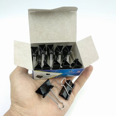  Kẹp Bướm/Kẹp Giấy màu đen Double A các cỡ 19/25/32/41mm Hộp gồm 12 kẹp, có bán sỉ lô gồm 12 Hộp 