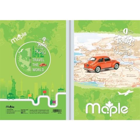  Vở kẻ ngang Maple ĐL60gsm - Travel the world - 120 trang  sản phẩm chính hãng (Giao màu ngẫu nhiên ạ) 