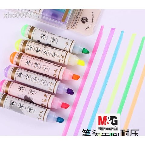  Bút Dấu dòng bộ gấu trúc M&G AHM22512 (6 màu /vỉ)sản phẩm chính hãng 