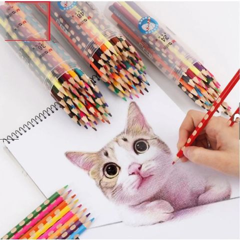  Chì gỗ 18/24/36 màu thân chấm bi AWP3683 sản phẩm chính hãng (bộ) 