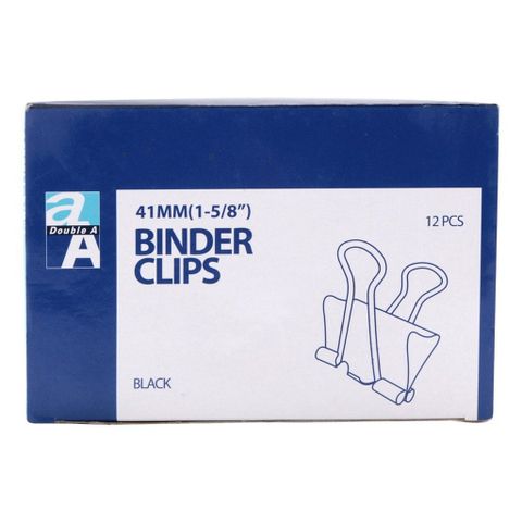  Kẹp Bướm/Kẹp Giấy màu đen Double A các cỡ 19/25/32/41mm Hộp gồm 12 kẹp, có bán sỉ lô gồm 12 Hộp 